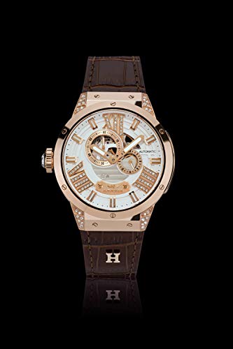 HMMER-Damen-Armbanduhr-Analog-Automatik-mit-Kalbslederarmband-GL-400
