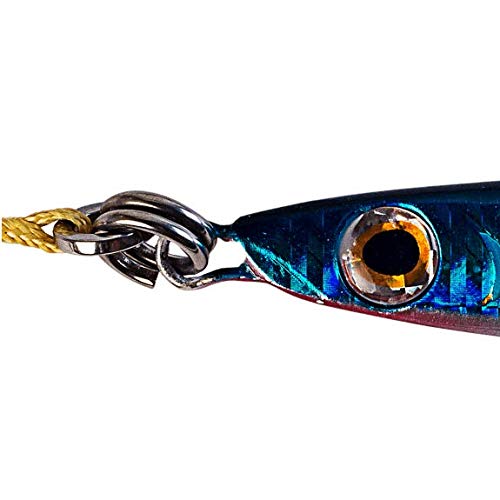 Flat Side Vertical Fast Irons Speed Ocean Jigs w/ MUSTAD Hooks & OWNER Rings | Military Grade Kevlar Assist Cord | 7 Colors & 5 Weights | Scientifically Proven Color & Depth Hydro-Engineering
