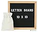 Changeable Letter Board | 10x10 inch Oak Wood Frame | 290 Changeable Letters & Special Characters | Retractable Stand & Wall Mount | Letter Bag & Scissors | Premium Letterboard signs