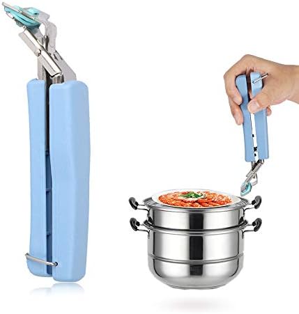 Bowl Gripper Retriever Tongs Clip Kitchen Pot Pan for Hot Dishs and Cold Plate,Tray,Instant Pot, (blue)