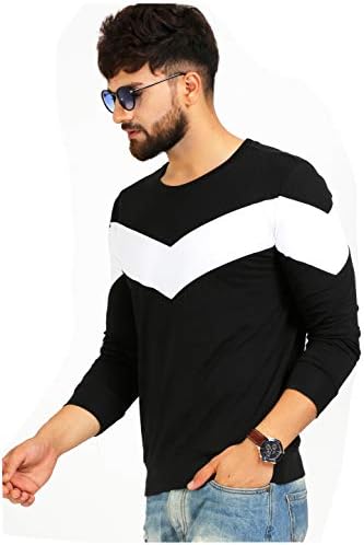 AELO Men's Cotton Full Sleeves T Shirt-(Amt1041-P_Black)