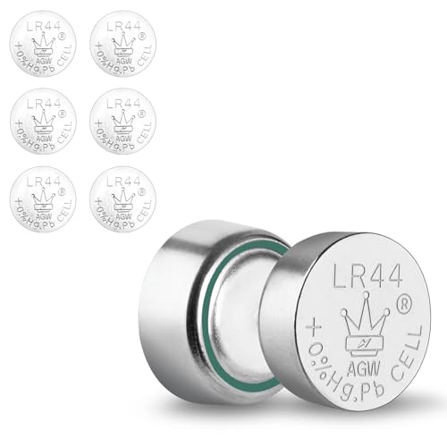 AISUNOUTDOOR LR44 Alkaline Button Batteries - Long-Lasting Power for Small Electronics, Toys, Watches, and More, 6-Pack