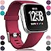 Wepro Bands Replacement Compatible with Fitbit Versa SmartWatch, Sports Watch Band Strap Wristband for Women Men Kids, Large, Wine Red