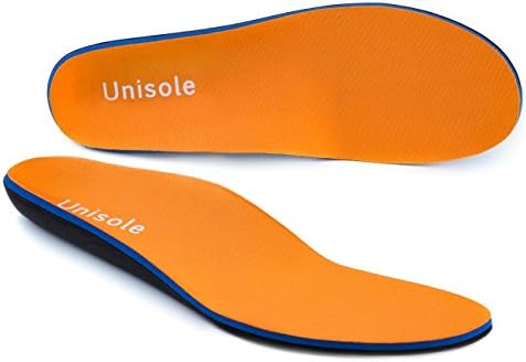 Unisole Orthopedic Insoles For Overpronation Plantar Fasciitis Flat Feet Relieve Heel Pain And Feet Pain - Orthotic Cushioning Arch Support Shoe Insole, Running, Hiking For Women And Men.Orange