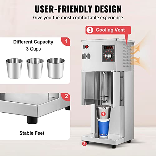 VEVOR 800W Electric Ice Cream Mixer Machine, 110V Ice Cream Blender, 10