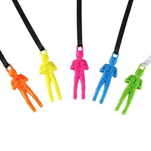 Trounistro 10 Pieces Parachute Toy Tangle Free Throwing Parachute Figures Hand Throw Soldiers Parachute Play Parachute Square Outdoor Children's Flying Toys - Thumbnail 3