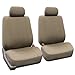 FH Group Car Seat Covers Supreme Cloth Seat Covers Airbag and Split Rear Universal Fit, Automotive Seat Covers Interior Accessories for Cars Vans Trucks and SUV Full Set Taupe Car Accessories