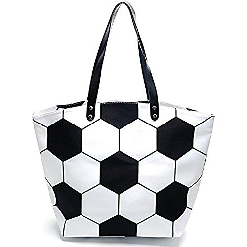 Personalize Large Soccer Bag Canvas Casual Tote Handbags White Soccer
