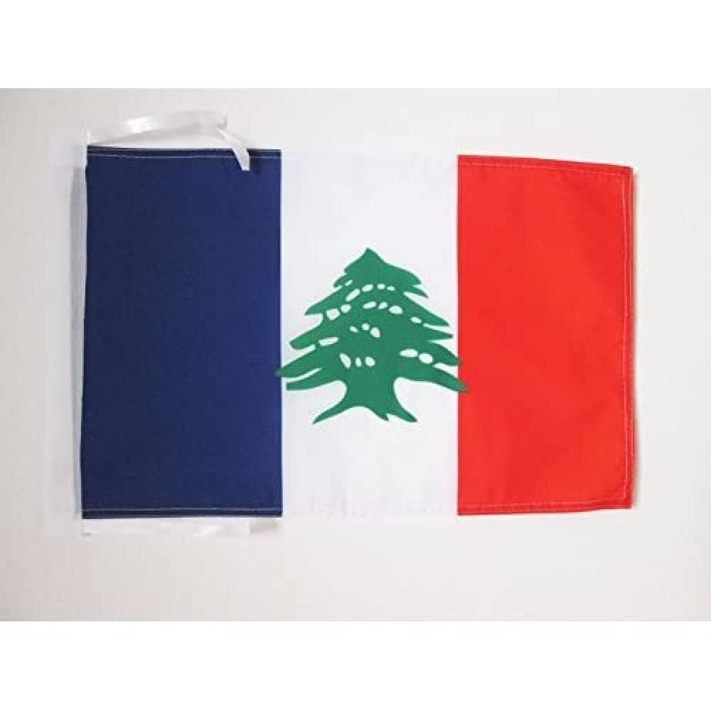 AZ FLAG - French Lebanon 1920-1943 Flag - 18'' x 12'' - 100% Polyester historic lebanese Small Banner with Two Cords - Fade Resistant - Vivid Colors - 18x12 in - 45x30 Cm โ image 1