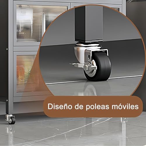 Vabches Alacenas para Despensa de 5 Niveles, Estante de Cocina con Ruedas Muebles para Cocina, Estante de Horno de microondas Muebles despensa Organizador de Cocina Alacenas (Gris)