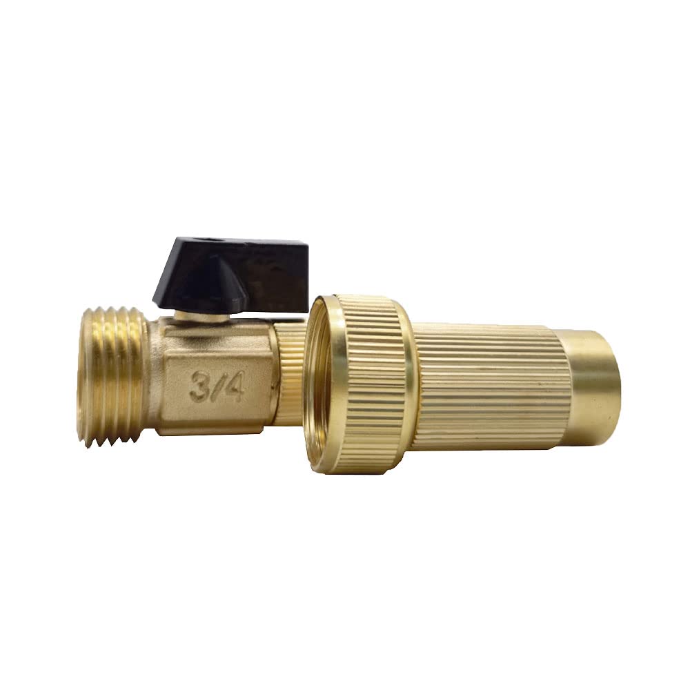 tooloflife Garden Hose Quick Connector, 3/4 inch Brass Shut Off Valve Splitter Hose Connector (DN20) Water Hose Shut off Valves