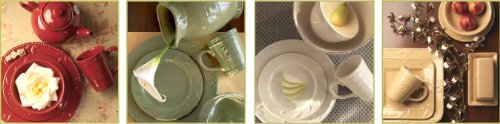 Signature Housewares Sorrento Collection Stoneware 4-Piece Dinnerware Set, Ruby Antiqued Finish