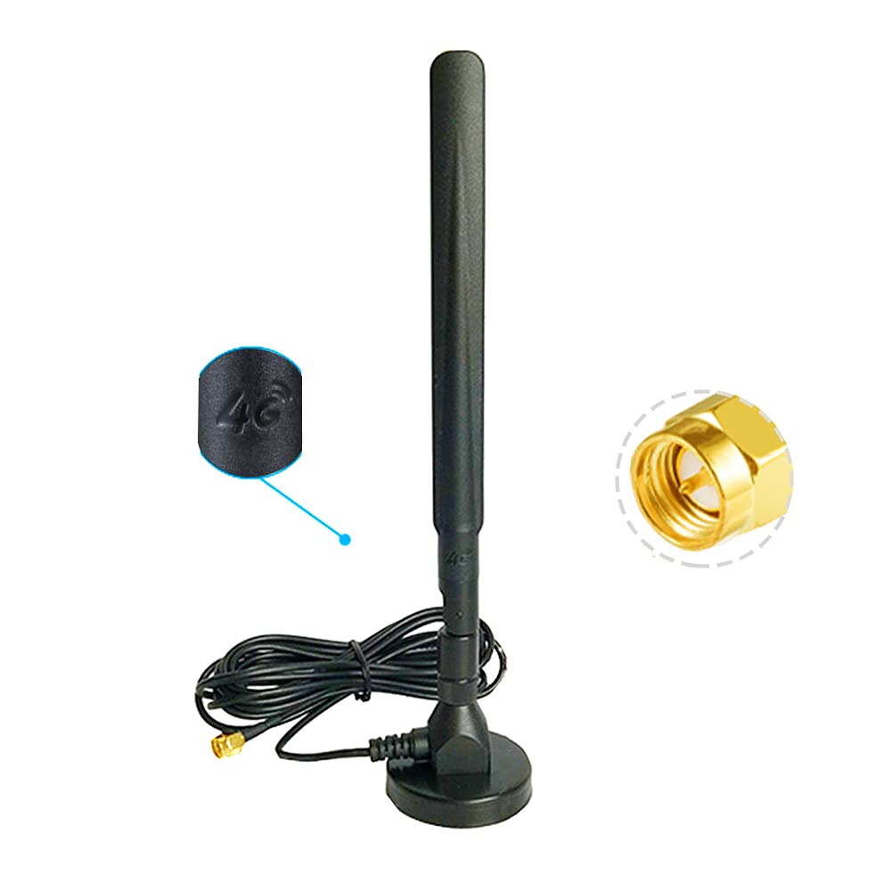 Vecys 4G LTE Antenna SMA Male Adapter 8DBi GSM/3G/4G Omni-directional Outdoor Indoor 4G Antenna 3M RG174 Cable Magnetic Base — image 1
