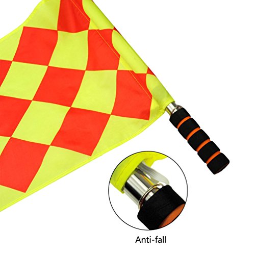 image for Odowalker Soccer Linesman Referee Flags Metal Pole Foam Handle with Ca
