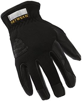 SetWear Pro Leather Gloves, Black X-Large