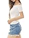 Allegra K Women's Off Shoulder Top Short Sleeve Halloween Solid Basic Slim Fit Tees Small White