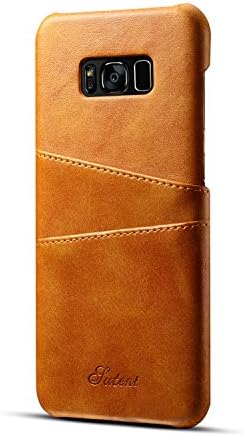 Samsung Galaxy S8 Plus case, Slim PU Leather Anti-Scratch Shockproof Back Cover Phone Cases with Credit Card Holder-Khaki