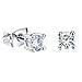 Platinum Plating Titanium Steel Princess 3A Rhinestone Stud Earrings for Womens