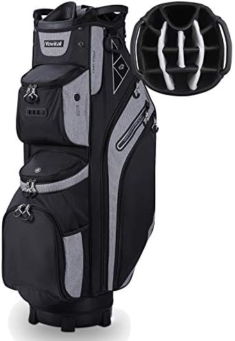 14 Way Golf Cart Bag for Push Bag Classy Design Full Length with Cooler, Rain Hood, Putter Well Black 14 Way Golf Cart Bag for Push Bag Classy Design Full Length with Cooler, Rain Hood, Putter Well Black