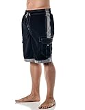 Alki'i Men's Boardshorts - Solid Colors Team USA, 2XL, Black