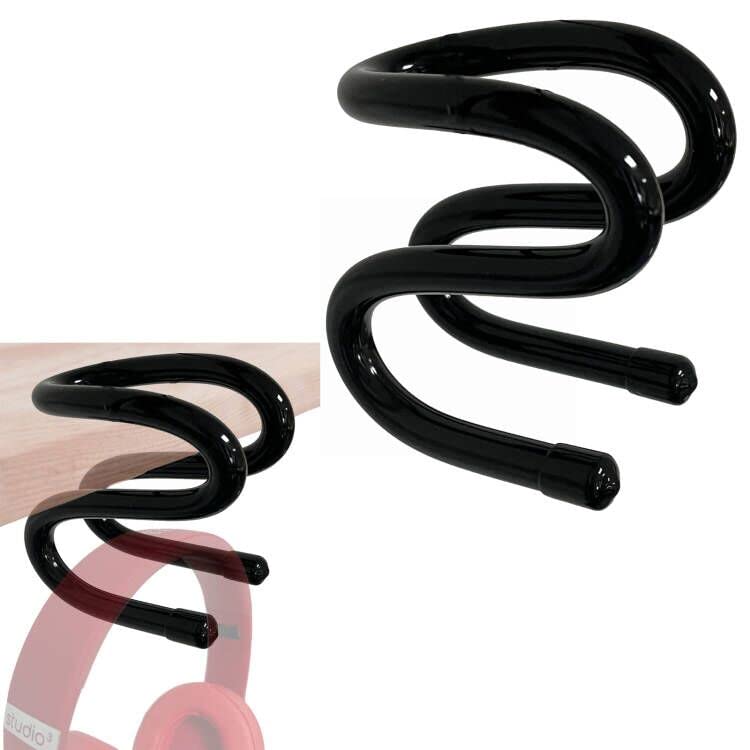 AUXPhome 2 Pack Clamp-On PC Gaming Headset Headphone Hook Holder Hanger Mount, Desk Side Headphones Stand to Reduce Desk Clutter (10 lb. Capacity),one-Step Installation.- No Headphone