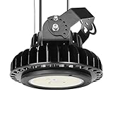 Adiding LED High Bay Lighting,150W UFO Hi Bay Light 130 Lm/W Lumileds SMD 3030 LED 19500 Lumens(600W HID/HPS equivalent)5000K Dimmable MeanWell Driver for Garage Warehouse Workshop DLC UL,Black