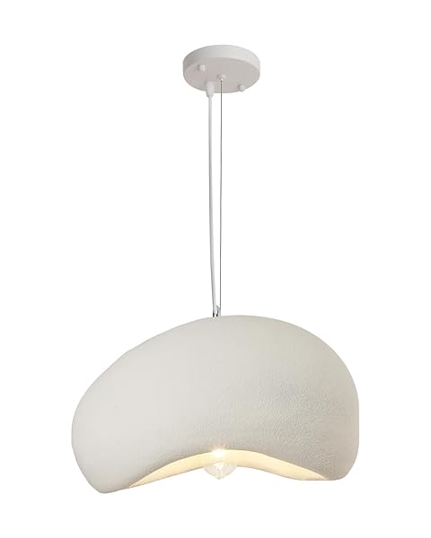 WILON DINING ROOM LIGHT FIXTURE, 19.7” WABI SABI PENDANT LIGHT, BIRD NEST SHAPE LIGHTING FIXTURE WITH E26 BASE, KITCHEN PENDANT LIGHTING OVER ISLAND, JAPANESE CEILING FIXTURE FOR DINING ROOM, BEDROOM