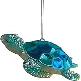 The Bridge Collection Sea Turtle Christmas Ornament - Ocean Inspired Turtle Ornament - Coastal Holiday Decoration for Beach Themed Trees