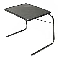 Table Mate V TV Tray Extra Large Folding Wheelchair and Overbed Table Adjustable to 6 Heights, 3 Angles for Multipurpose Use (Black)