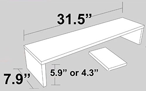 31.5 Inch Very Large Computer Monitor Riser Or Laptop Stand. It Is A Long Sturdy Dual Double Or Multi Desktop Monitor Screen Riser (White, 4.3")