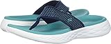 Skechers Performance Women's on-The-Go 600-15300 Flip-Flop, Navy/Turquoise, 9 M US