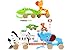 Pidoko Kids Pull Along Walking Toys - 4 Animals Gift Set for Toddlers Boys and Girls