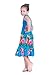 Girl Elastic Ruffle Hawaiian Luau Dress in Turquoise 10