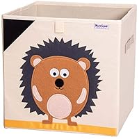 Hurricane Munchkin 13 inch Animal Cube Storage Bin. Soft Fabric Animal Toy Storage Box for Cube Organizers. Woodland Kids Storage Cubes for Baby, Toddlers, Girls, Boys, Nursery & Playroom (Hedgehog)