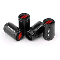4-Pack Metal Tire Valve Stem Caps With 1500 Emblem - Black Aluminum Alloy, Dust Proof & Leak-Proof For Dodge RAM 1500