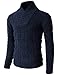 H2H Mens Casual Shawl Collar Twist Knitted Thermal Pullover Sweater