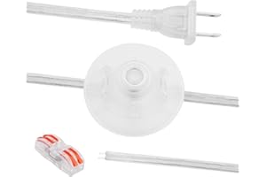 Asjeumt 6ft Foot Switch Lamp Cord Replacement, Clear Floor Light Switches with Plug, Foot Tapper Pedal Lamp Wire Switch, AC 125V Step ON Off Push Button, Repair DIY Replace Footswitch Fixtures