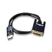 gofanco 3 Feet DisplayPort to DVI Cable (Black) - DP to DVI Cable to Connect DisplayPort Enabled Desktops/Laptops to DVI Displays (DPDVI3F)