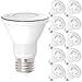 Sunco 10 Pack PAR20 LED Bulbs 50W Equivalent 7W Dimmable, CRI90 3000K Warm White 470 Lumens E26 Medium Base IP65 Waterproof Indoor Outdoor Home Residential Super Bright Wide Area Flood Light - UL