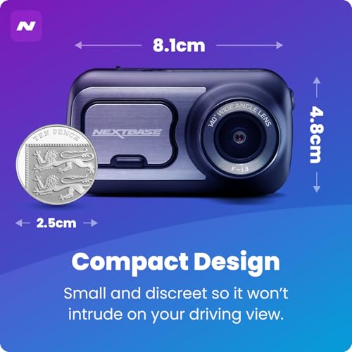Nextbase 422GW Dash Cam Front - 1440p 2K Car Camera Dashcam - WiFi, GPS, Bluetooth, Night Vision, Parking Mode, Emergency SOS, G-Sensor, IPS Touch Screen - Includes Hardwire Kit, 64GB Micro SD & Case