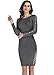 Ribbed Sweater Split Dress For Women - Slim Fit Knit Stretchable Long Sleeve Gray XL Plus Size Slit