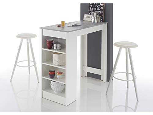 möbelando Bartisch Esstisch Tresentisch Küchentisch Bistrotisch Tisch Rosalyn I Beton/Weiß – Bild 4