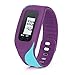 Iuhan Fashion Digital LCD Pedometer Run Step Walking Distance Calorie Counter Watch Bracelet (Purple)