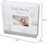 YöL Baby Photo Album 200 Photos 4x6 Hello Baby Memo Keepsake White view 5
