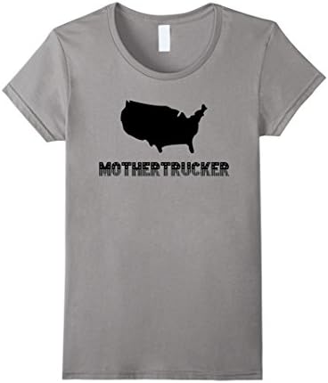 Womens Mothertrucker Female Trucker Biker T-shirt Ladies Women Girl XL Slate