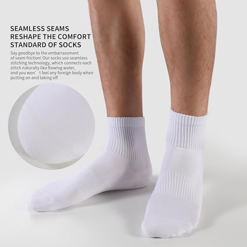 YORJOSOX Mens Sports Quarter Ankle Socks Trainer Running Athletic Socks for Men 9-12 6-9