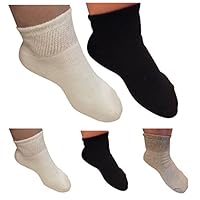 Diabetic Ankle Socks for Men and Women by AHG - Wide Quarter Socks 6 Pair