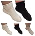 AHG Diabetic White Ankle Socks Cotton Blend 6 Pair Women's Men's Sizes 9-11