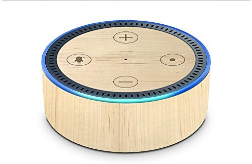 Genuine Hardwood Cover for Amazon Echo Dot by WoodySkins The Original Wood Skin Co. - Peel-N-Stick 3M Technology - Crafted in America (Natural Cut)