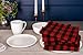 Urban Villa Buffalo Checks Kitchen Towels Set of 6 - Red/Black - 20x30 Inches - 100% Cotton - Highly Absorbent - Premium Quality - Ultra Soft - Mitered Corners